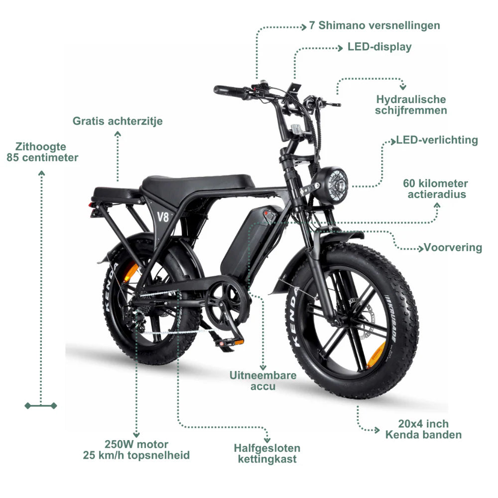 Ouxi V8 3.0 - Hydraulische Remmen - Zwart